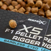 Matrix X5 F1 Pellet Rigger Barbless Eyed Hooks